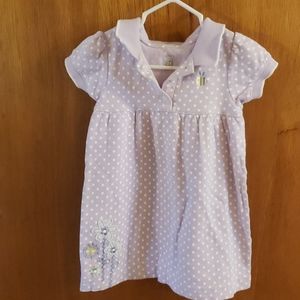 Carter's cotton dress purple white polka dots 24M
